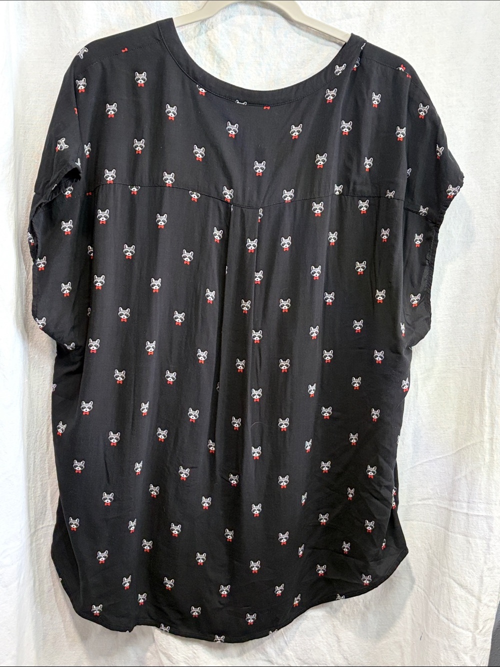 torrid Black Button-Front Shirt with Red & White Motif - Picture 7 of 7